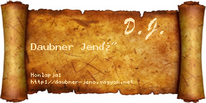 Daubner Jenő névjegykártya